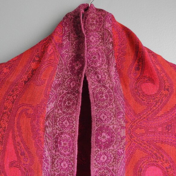 Stunning Red and Purple Paisley Designed Oversized Scarf - Picture 2 of 10